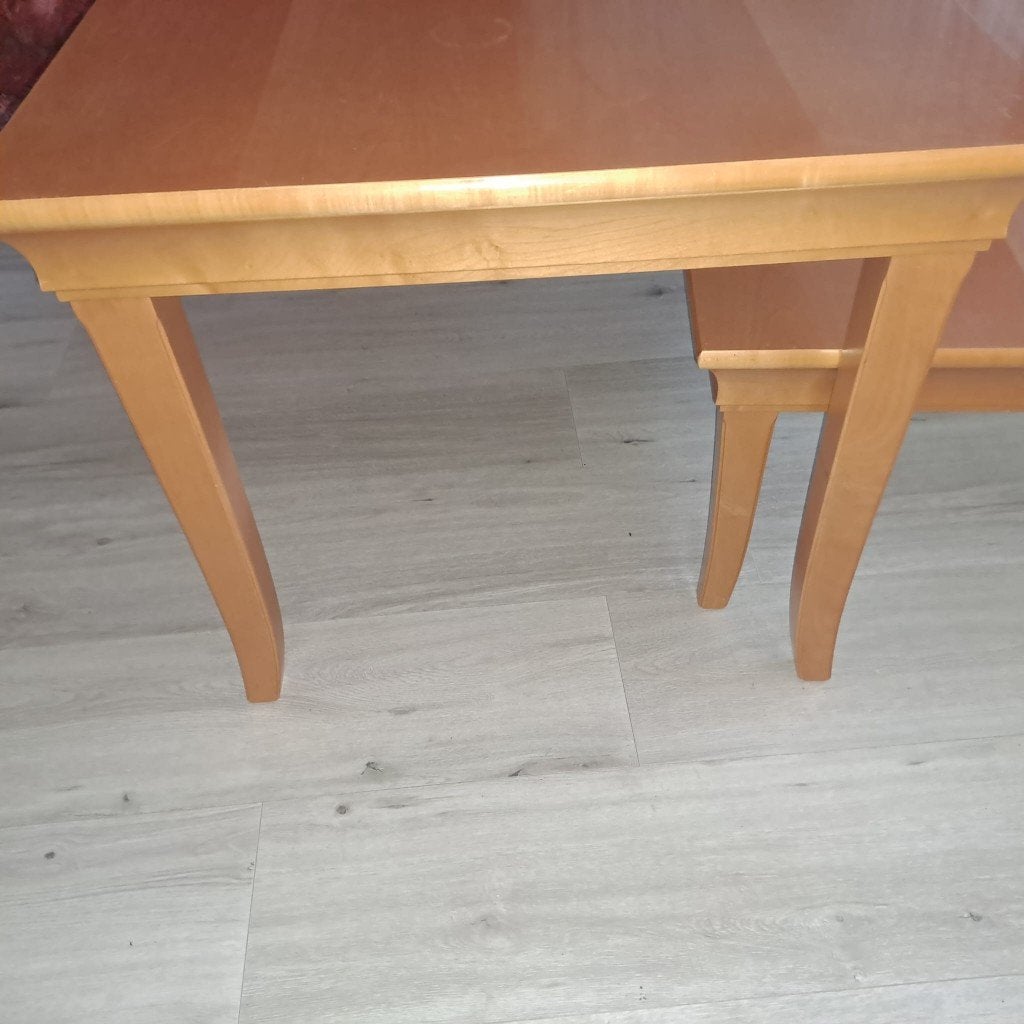 Robuuste Chelini eettafel + bijpassende salontafe0l (Ahorn), Huis en Inrichting, Tafels | Eettafels, Ophalen, Gebruikt, 200 cm of meer