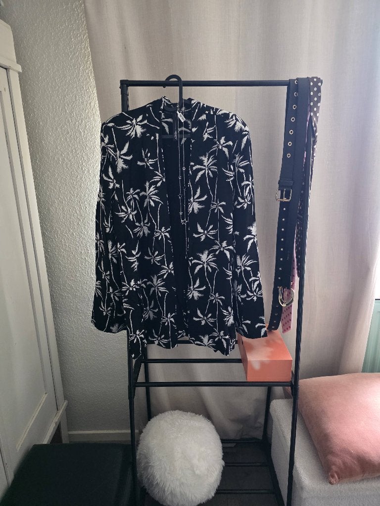 Wauw! Prachtige 10DAYS Blazer / Jasje met Palmbomenprint, Maat 38/40 (M), Zwart, 10days, Ophalen of Verzenden