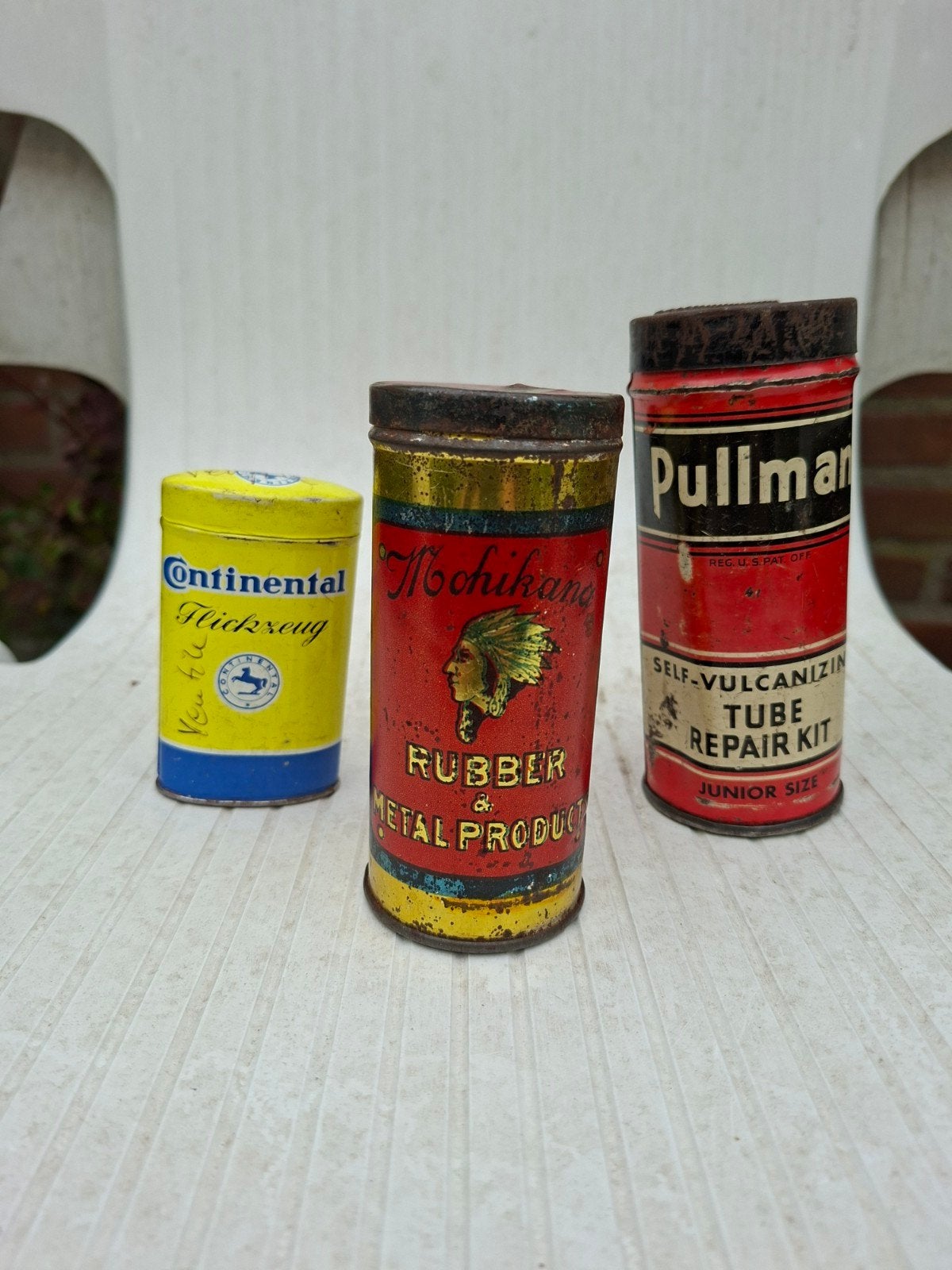 blikjes banden reparatiesetjes - deels gevuld!, Verzamelen, Ophalen of Verzenden, Gebruikt, Overige, Overige merken