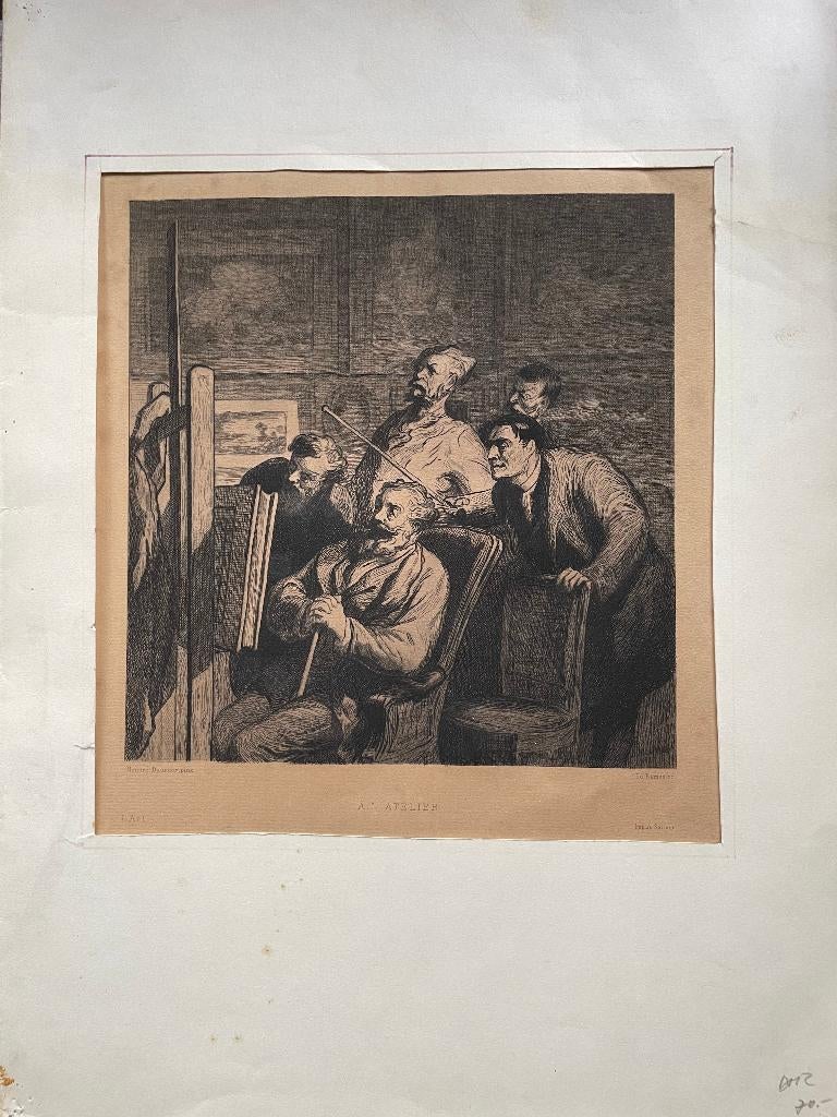 litho Honoré Daumier à l'atelier 1850-1880, Ophalen of Verzenden