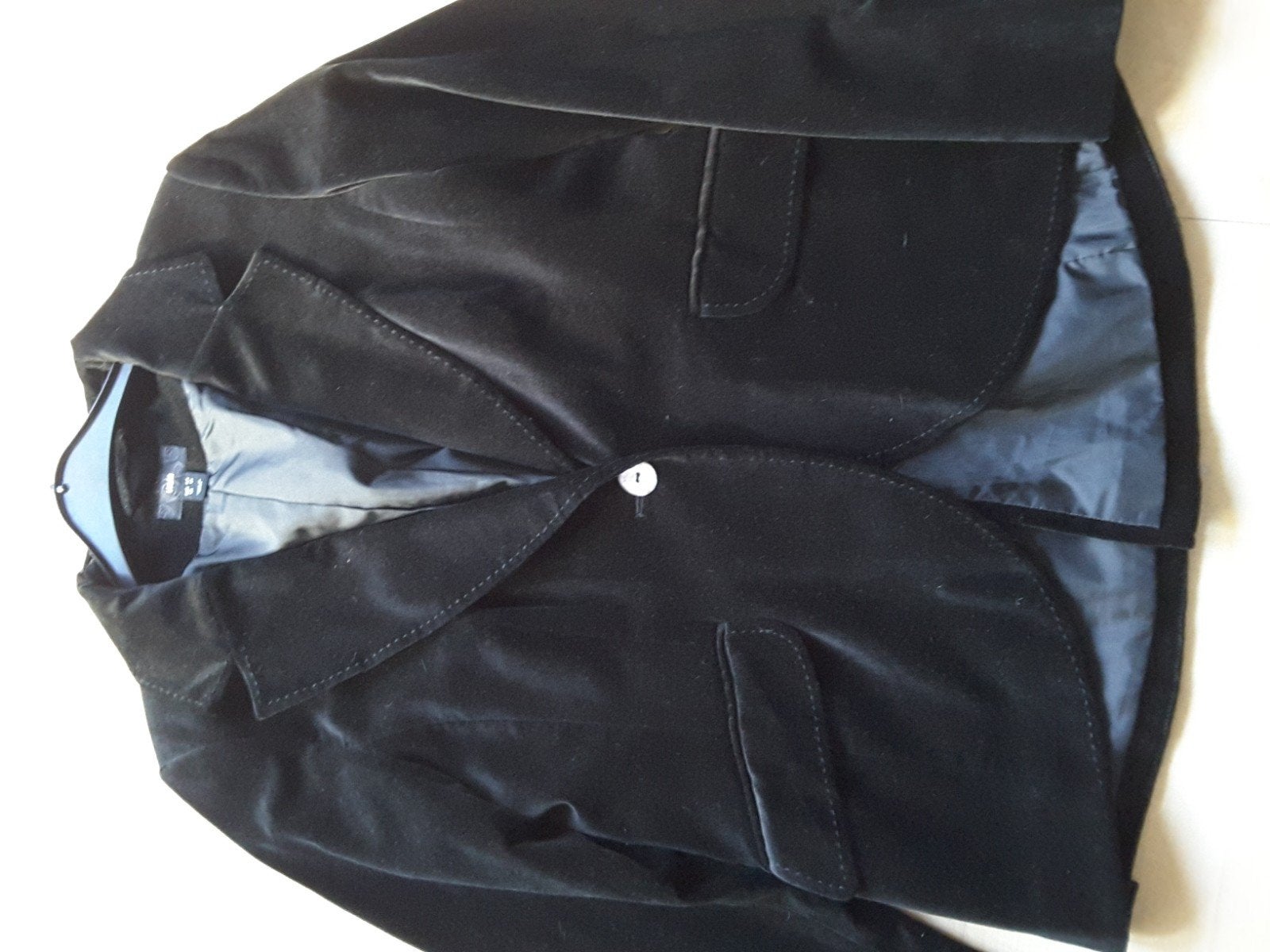 H&M Zwart Fluwelen Jasje Maat 44, H&M, Zwart, Maat 42/44 (L), Ophalen of Verzenden