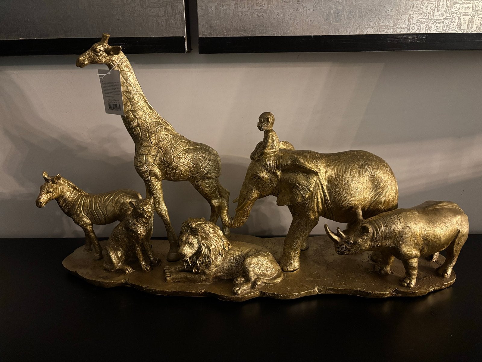 Clayre & Eef Big Five Decoratiebeeld Goudkleurig 50x30cm, Ophalen of Verzenden, Nieuw, Goud