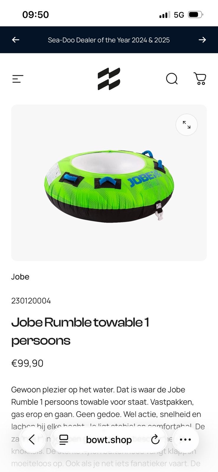 Jobe band boot watersport, Ophalen of Verzenden, Zo goed als nieuw, Overige typen
