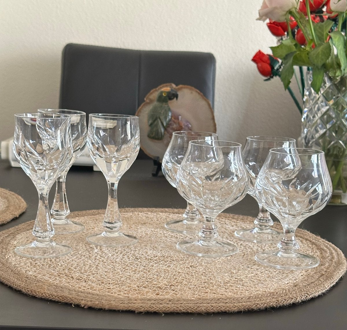 Val St. Lambert kristallen wijnglazen, Antiek en Kunst, Antiek | Glas en Kristal, Ophalen of Verzenden