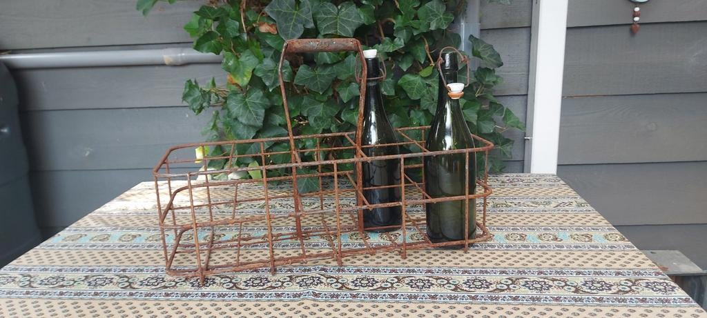 Prachtig verweerd frans flessenrek, Antiek en Kunst, Ophalen of Verzenden