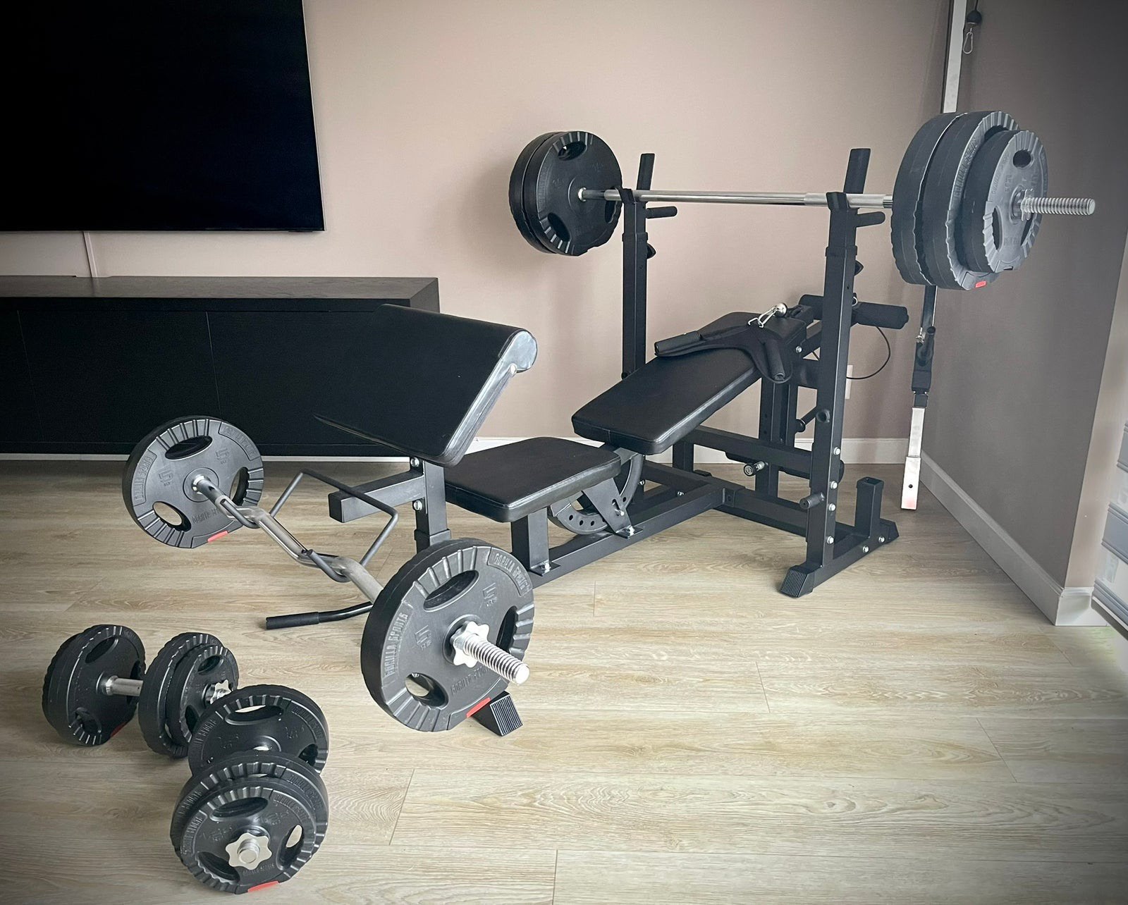 Gorilla Sports bankdruk Set, Ophalen, Gebruikt, Armen, Overige typen