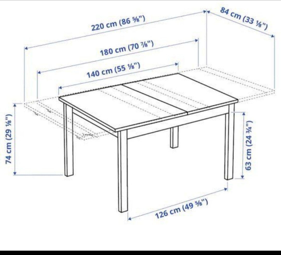 Foto 10 van witte BJURSTA uitschuifbare  ikea eettafel