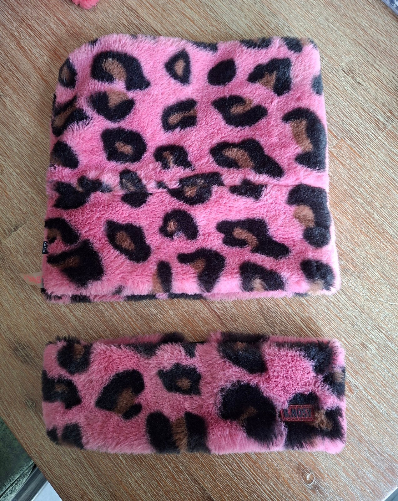 B.Nosy Colsjaal en Haarband Roze Panterprint Maat 2, B.Nosy, Ophalen of Verzenden, Zo goed als nieuw, 122 t/m 128
