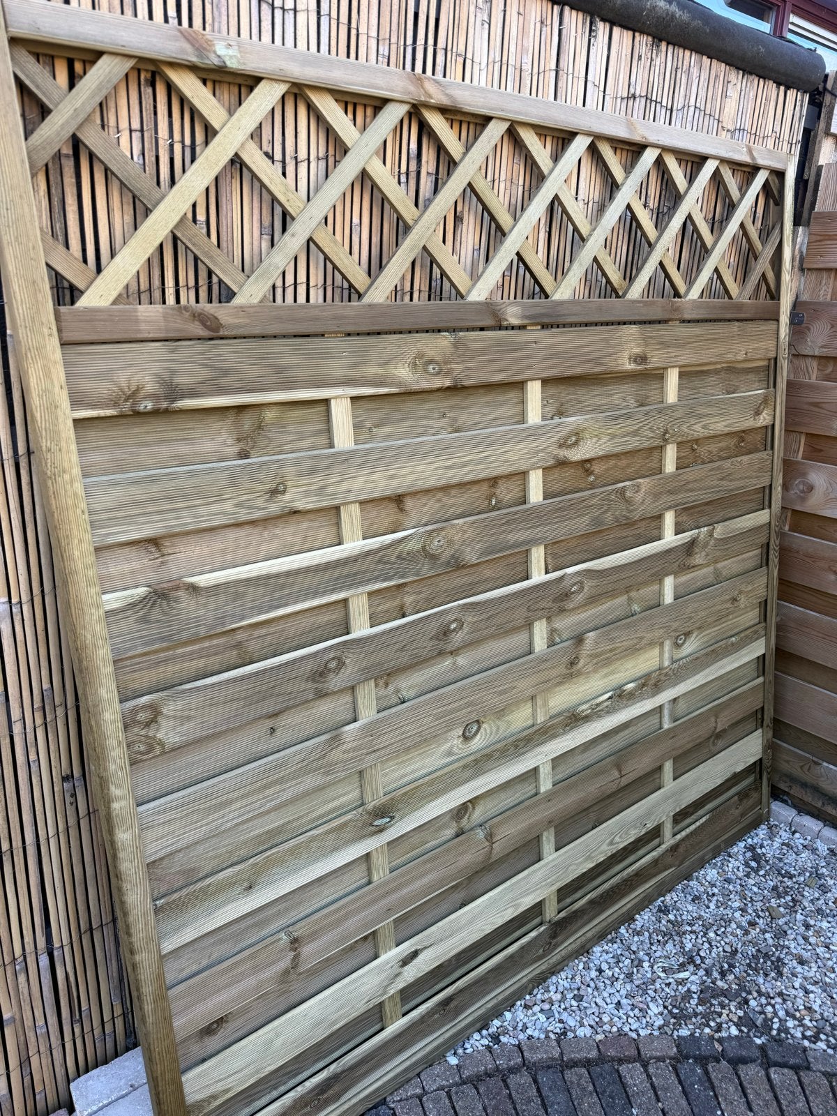 Houten tuinscherm met trellis - Nieuw, Ophalen, 1 tot 2 meter, Minder dan 3 meter, Nieuw
