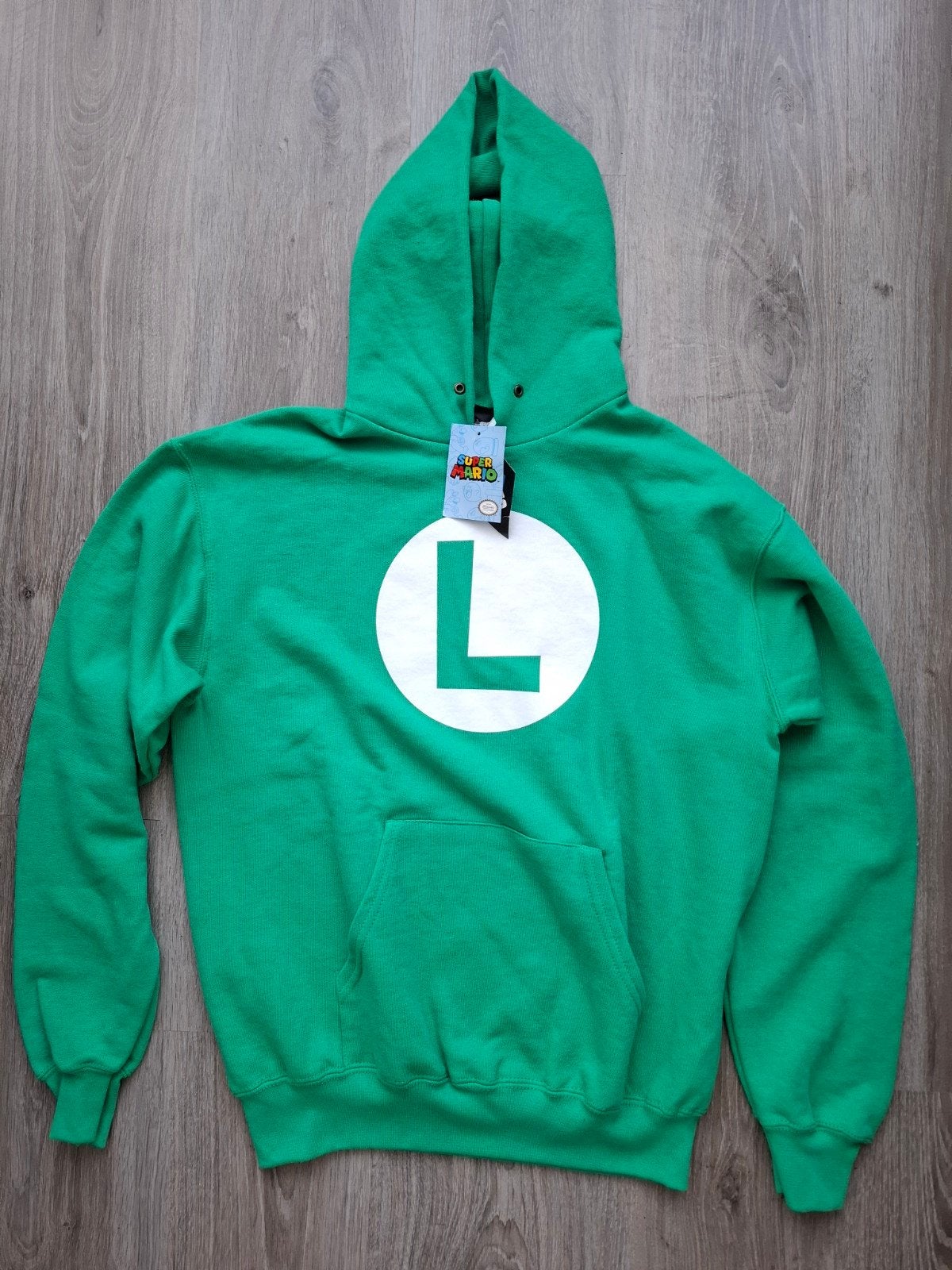 Nintendo Super Mario "Luigi Badge" heren hoodie, Ophalen of Verzenden, Nieuw, Maat 48/50 (M), Wit