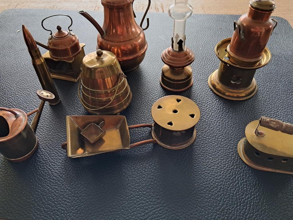 Koper    koperen   miniatuur set 11 delig, Antiek en Kunst, Ophalen