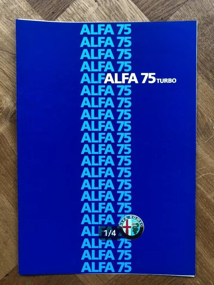 Alfa Romeo 75 Turbo folder 1986, Alfa Romeo, Nieuw, Ophalen of Verzenden, Alfa Romeo
