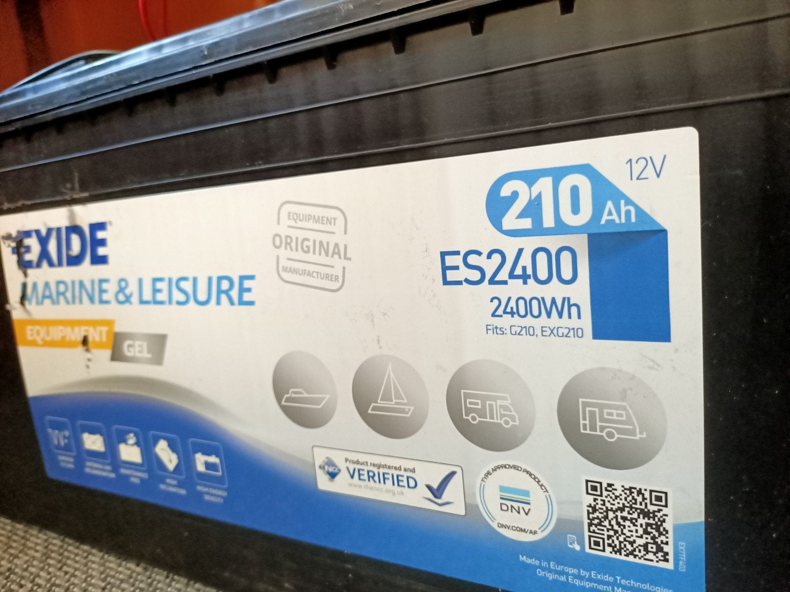 EXIDE GEL accu 210Ah ES2400 Marine & Leisure in zeer gezonde, Ophalen, Nieuw