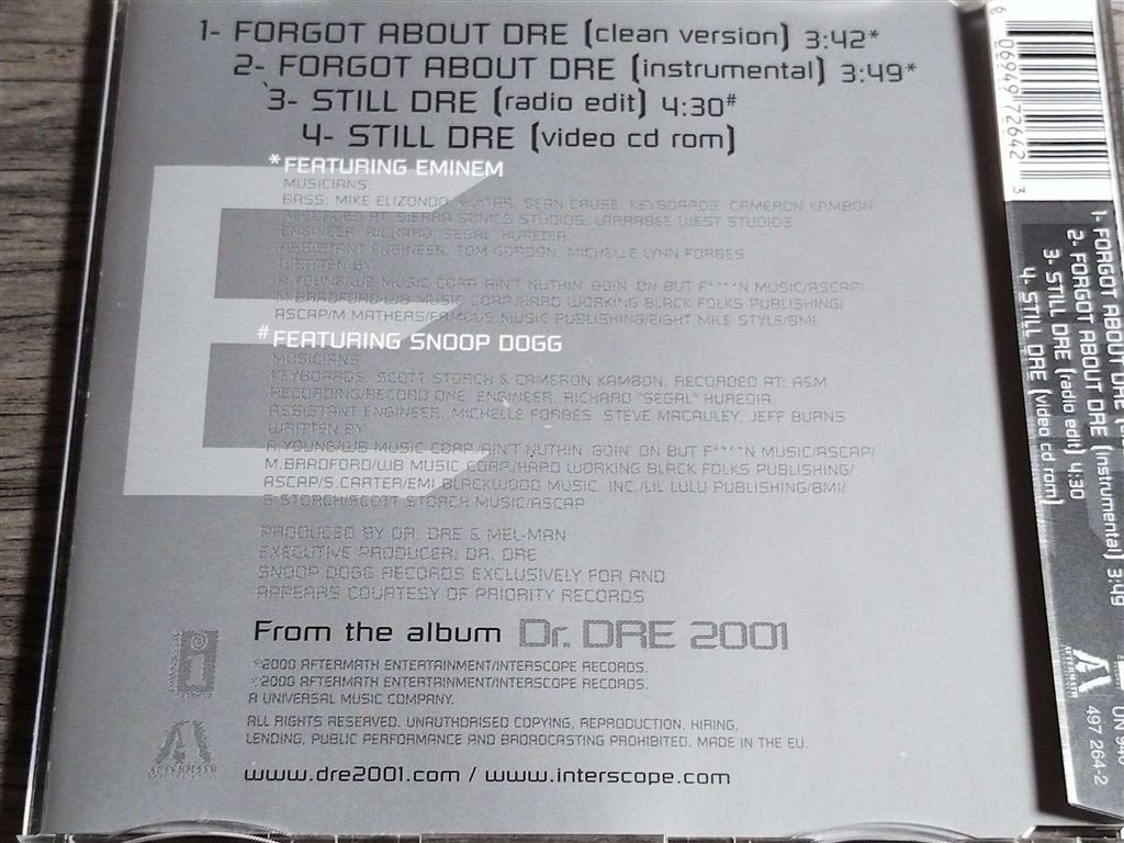 Dr. Dre Featuring Eminem ‎– Forgot About Dre, Ophalen of Verzenden, Zo goed als nieuw