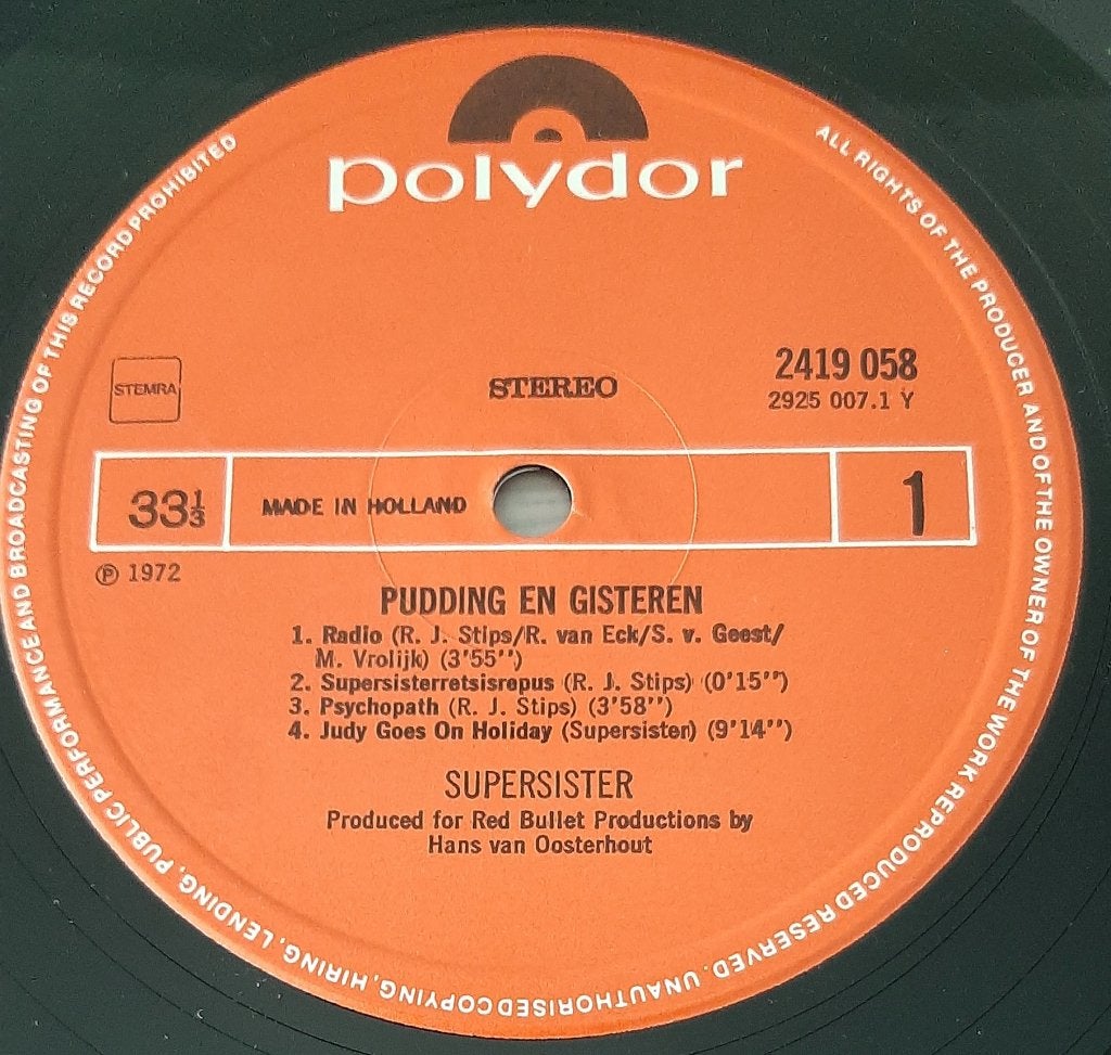Supersister - Pudding En Gisteren, Cd's en Dvd's, Reissue, Ophalen of Verzenden, Pop, LP