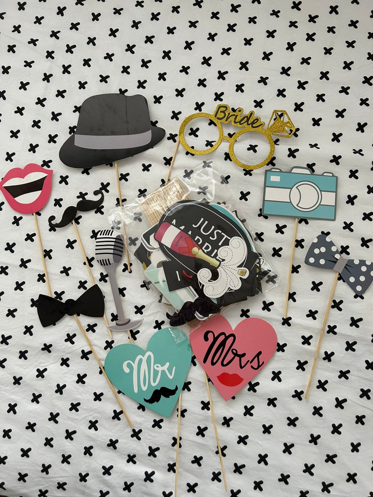 Bruiloft photobooth props, Ophalen of Verzenden, Zo goed als nieuw, Overige typen, Geboorte of Huwelijk