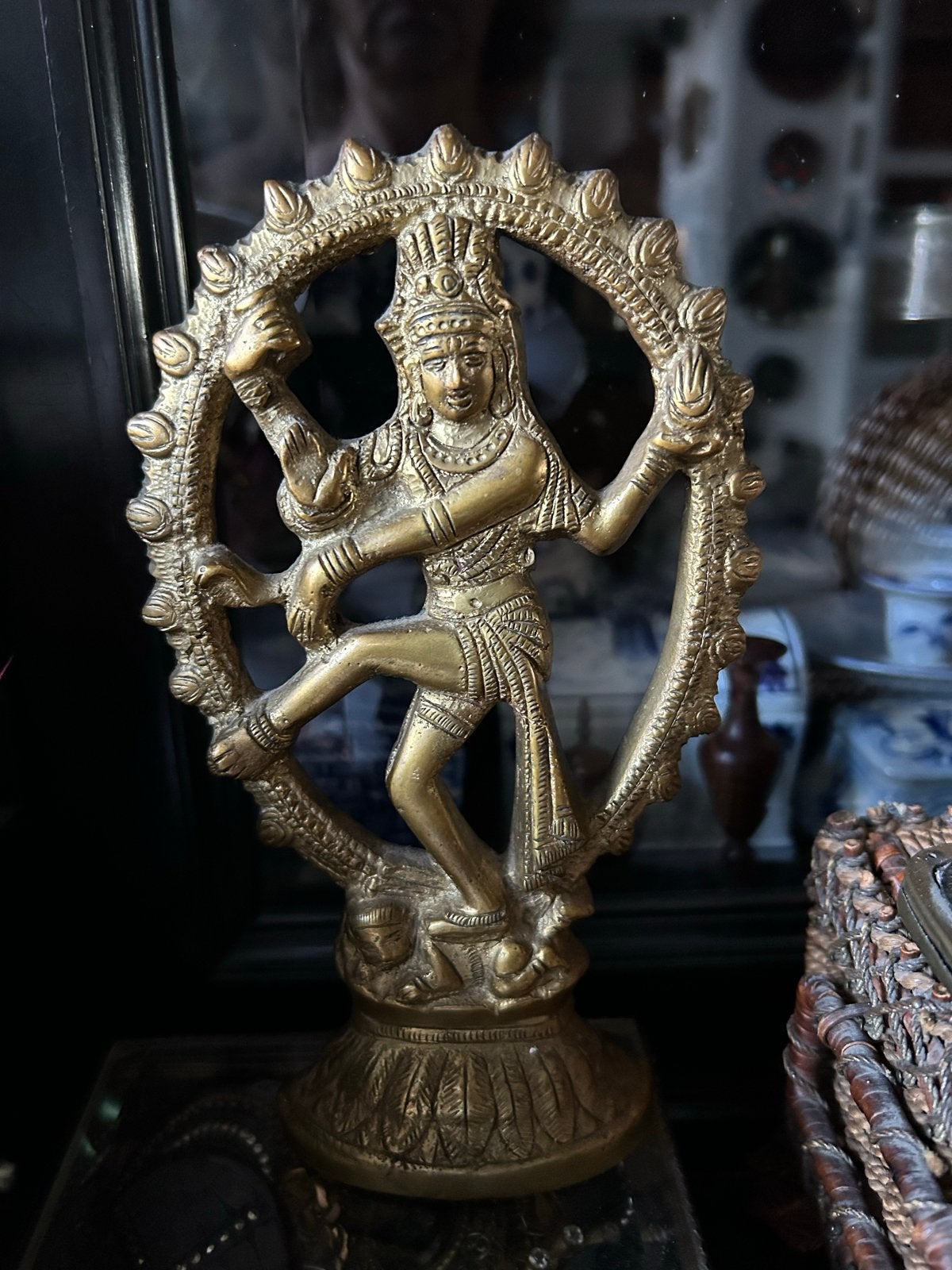 Bronzen beeldje van Shiva Nataraja - Dansende God, Ophalen of Verzenden, Brons