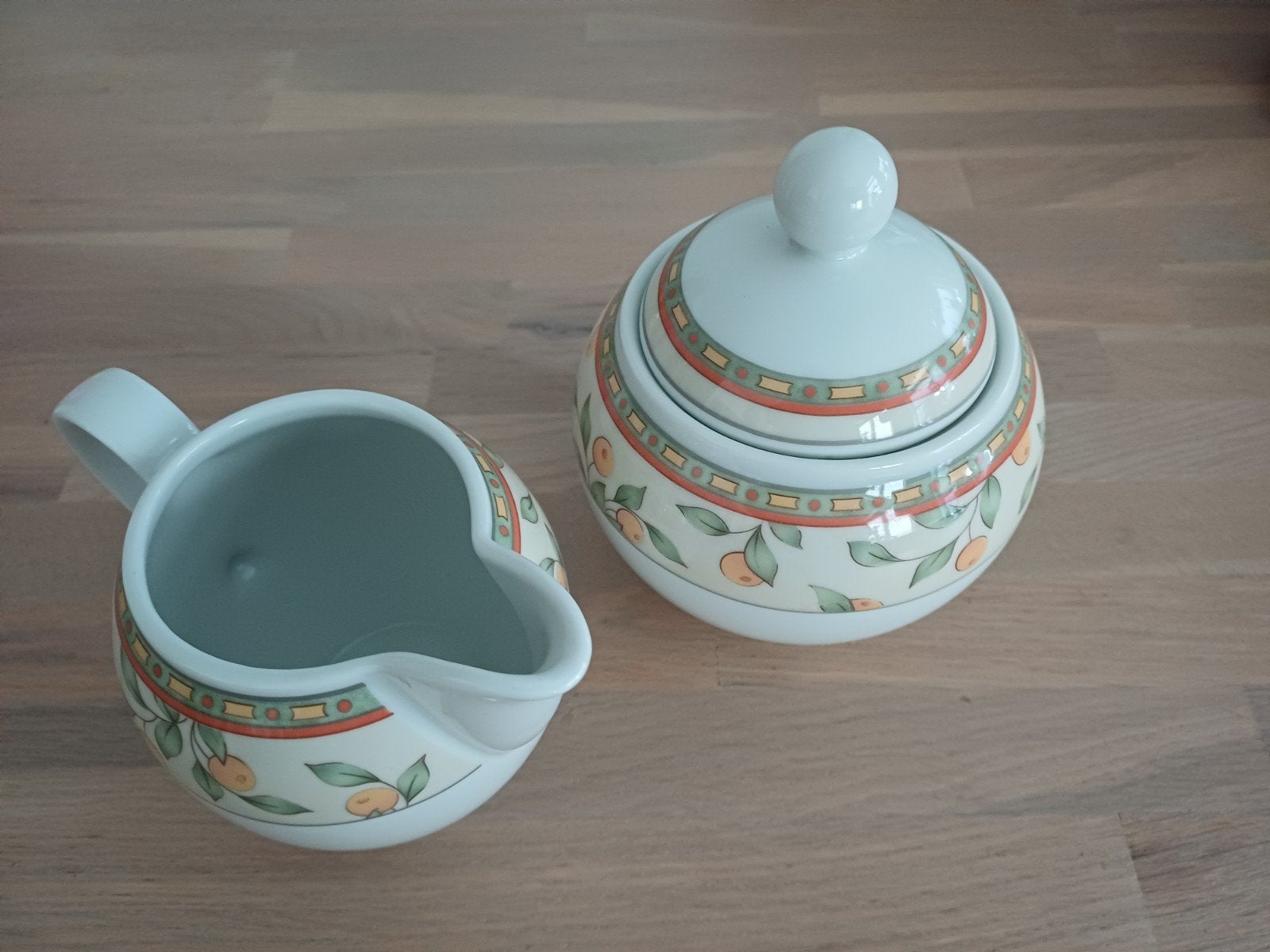Koffietijd servies Art-Design suikerpot en melkkannetje, Overige typen, Ophalen of Verzenden, Zo goed als nieuw, Overige stijlen