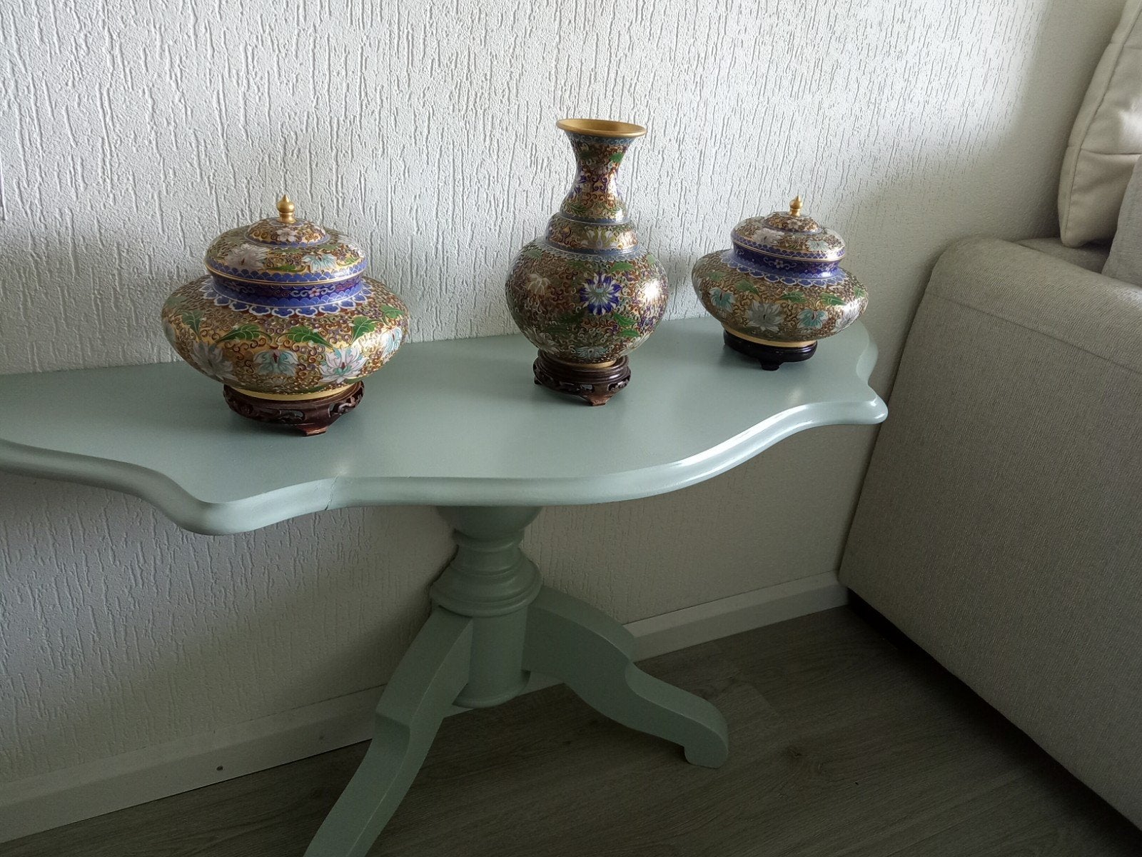 Ook deze prachtige set Cloisonne alleen voor de liefhebbers, Ophalen of Verzenden