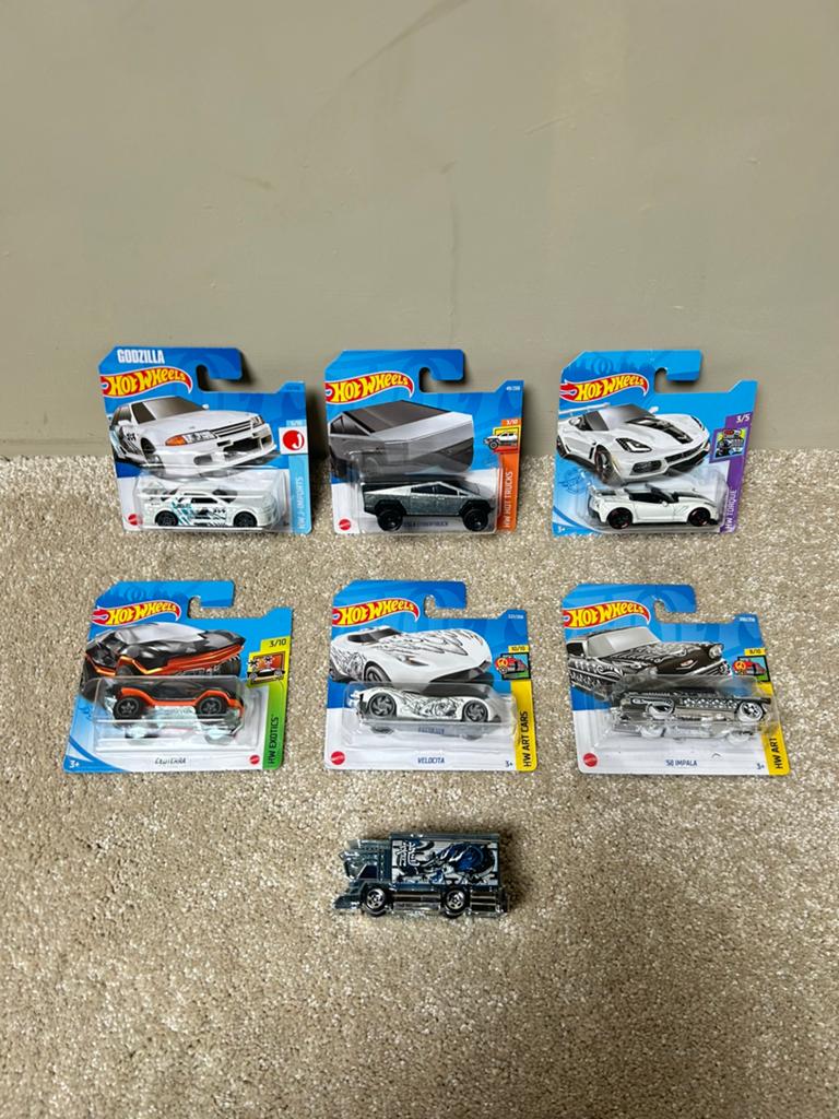 Lot - Hot Wheels Auto’s - Godzilla, Tesla, Corvette, Ophalen of Verzenden, Nieuw, Auto