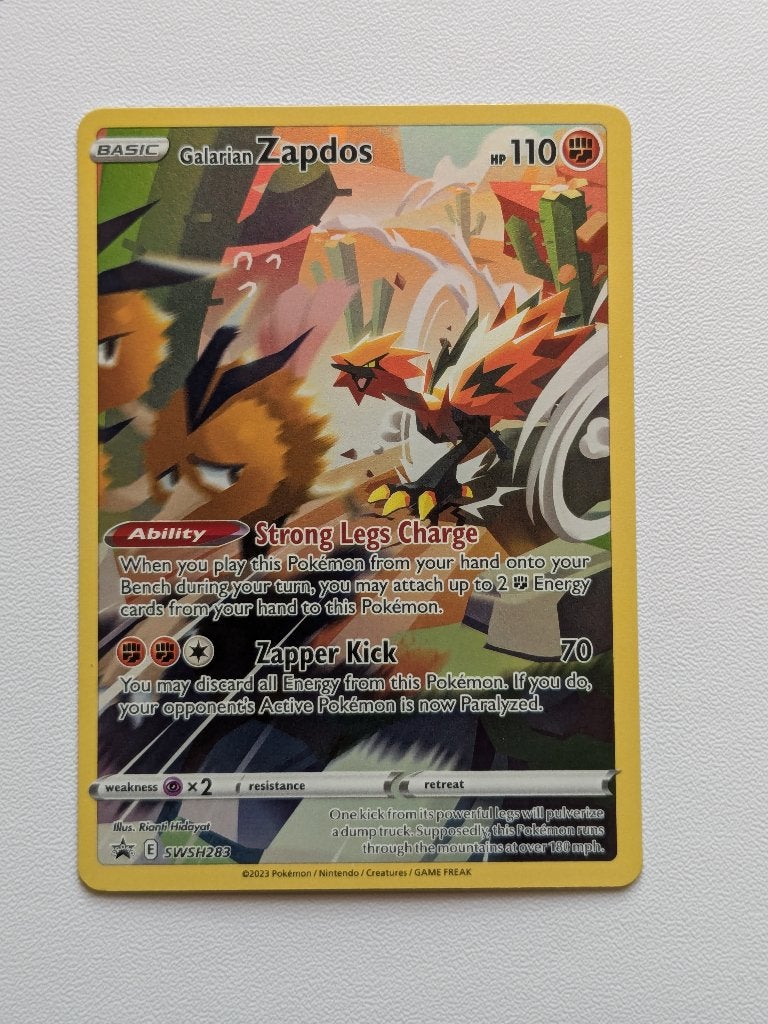 Pokémon kaart (Full Art) - Galarian Zapdos [Engels], Ophalen of Verzenden, Zo goed als nieuw, Losse kaart, Foil
