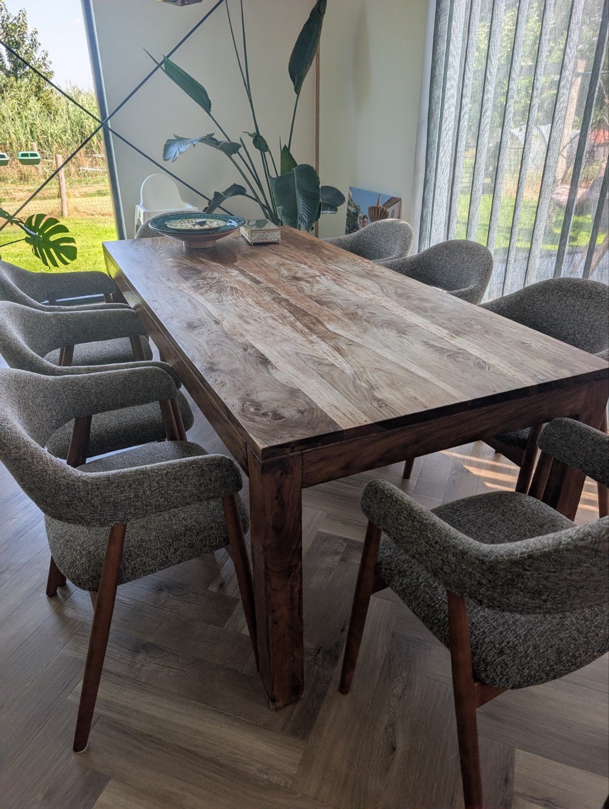 Robuuste kersenhouten eettafel 90x200cm - GRATIS, Huis en Inrichting, Tafels | Eettafels, Ophalen, Gebruikt, 50 tot 100 cm, Vijf personen of meer