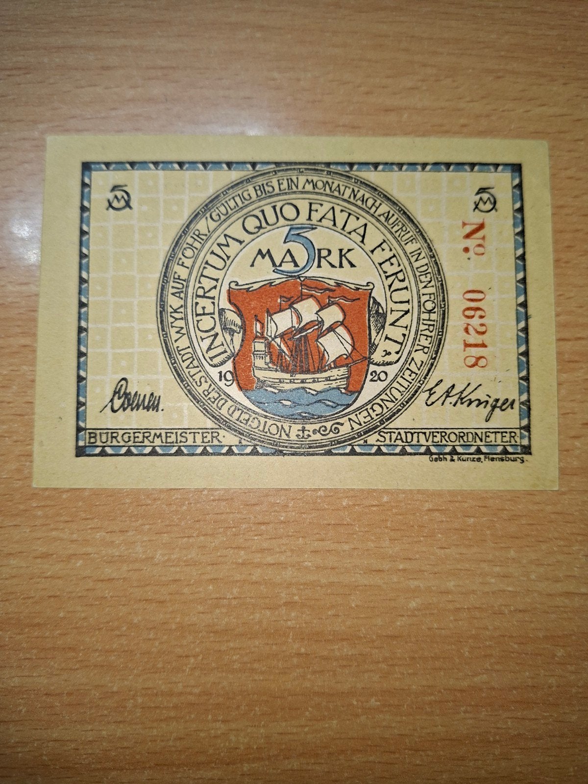 Duits Notgeld Wyk Noodgeld, Ophalen of Verzenden, Duitsland