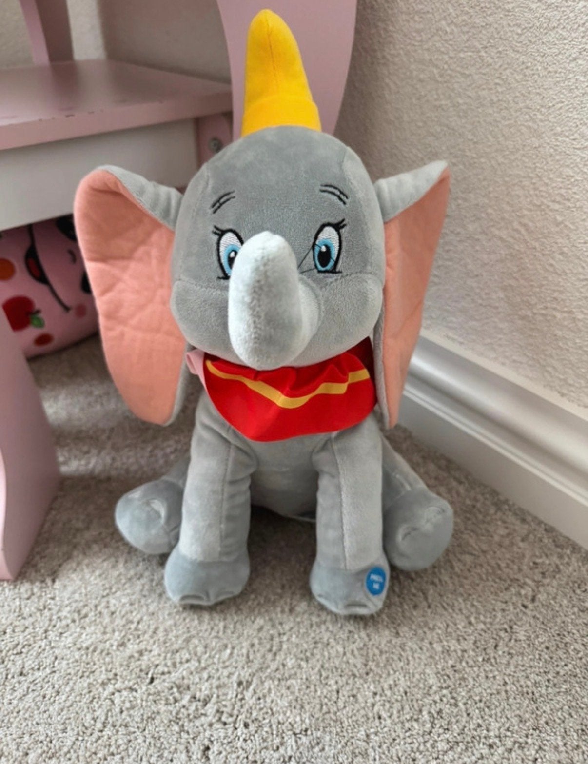 Disney Dumbo Knuffel met geluid, Gebruikt, Grijs, Ophalen of Verzenden, Middelgroot (20 tot 80 cm)
