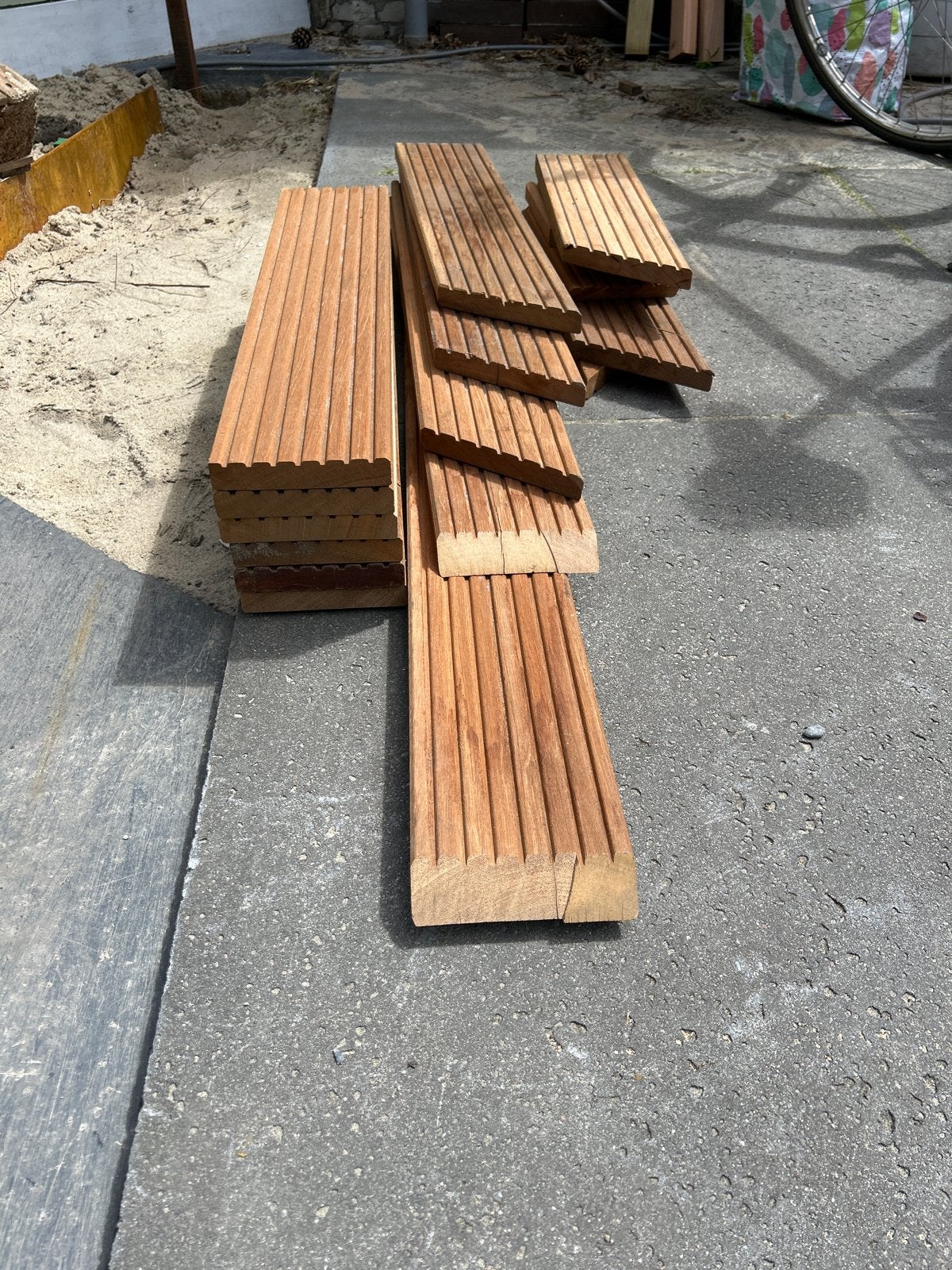 10 hardhouten planken, diverse maten (min. 70x14x2,4 cm), Doe-het-zelf en Verbouw, Hout en Planken, Ophalen, Minder dan 25 mm