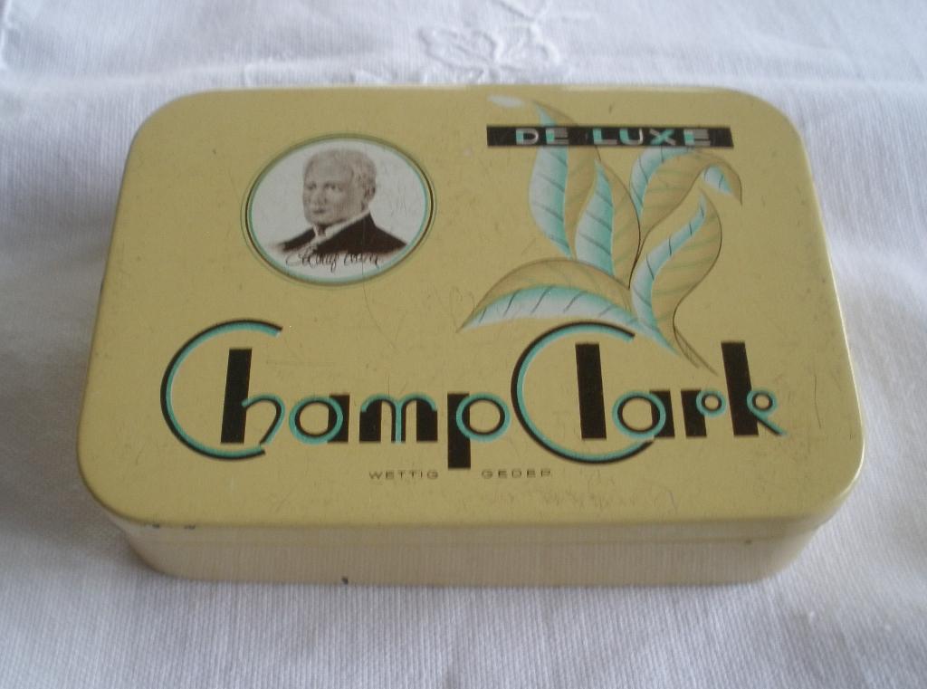 Oud sigaren blikje Champ Clark - De Luxe, Ophalen of Verzenden, Zo goed als nieuw, Overige, Overige merken