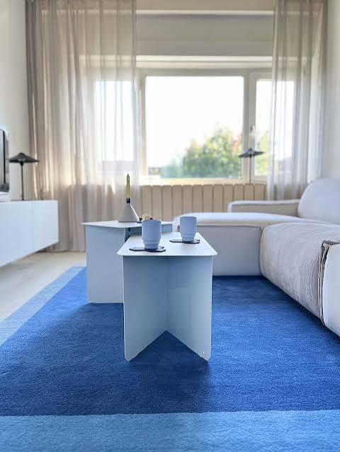 SALE mooiste tapijt ISO wol 900,-- Puik Design blauw/grijs, Blauw, Ophalen of Verzenden, Rechthoekig, Nieuw