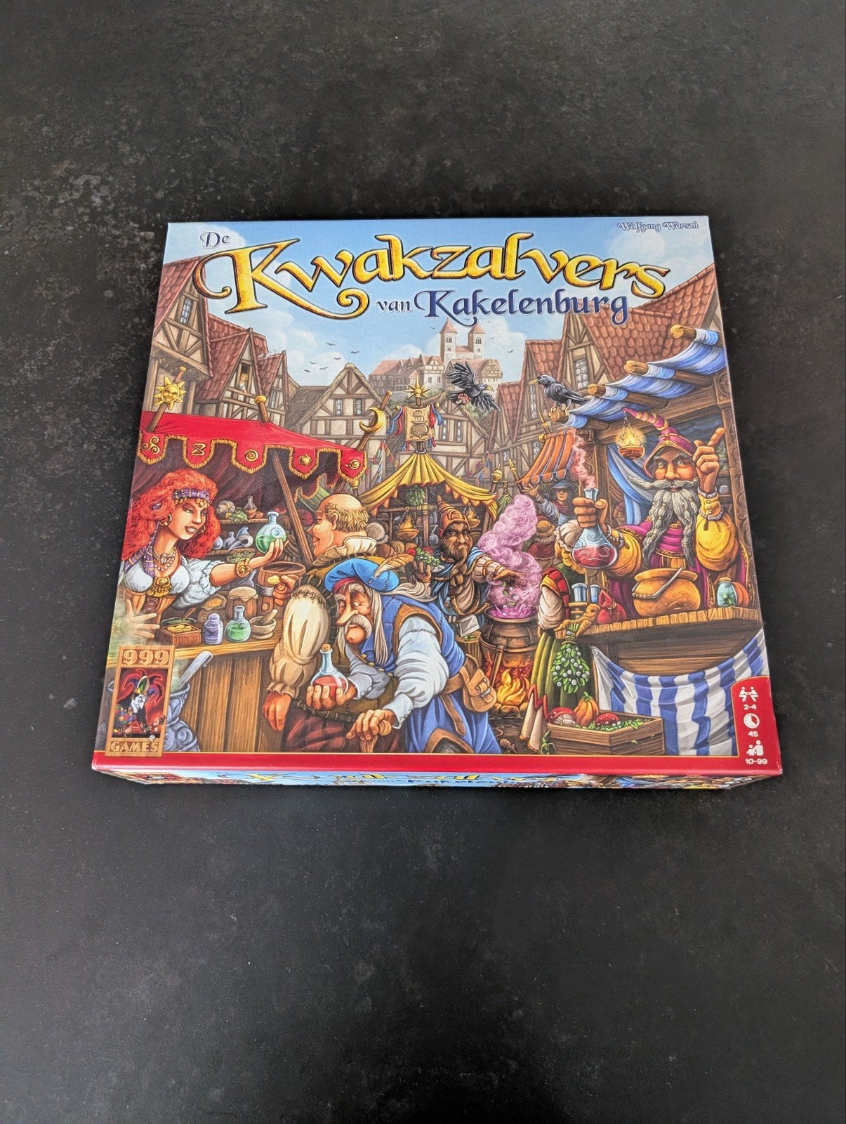 De Kwakzalvers van Kakelenburg bordspel, Hobby en Vrije tijd, Drie of vier spelers, Ophalen of Verzenden, Zo goed als nieuw, 999 Games
