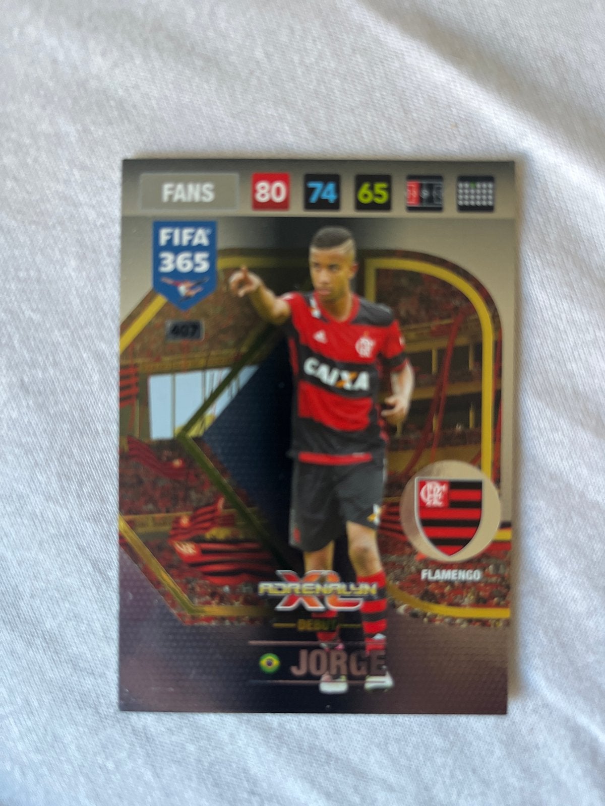 FIFA 365 Adrenalyn XL Jorge Flamengo spelerskaart, Ophalen of Verzenden, Zo goed als nieuw, Buitenlandse clubs, Spelerskaart