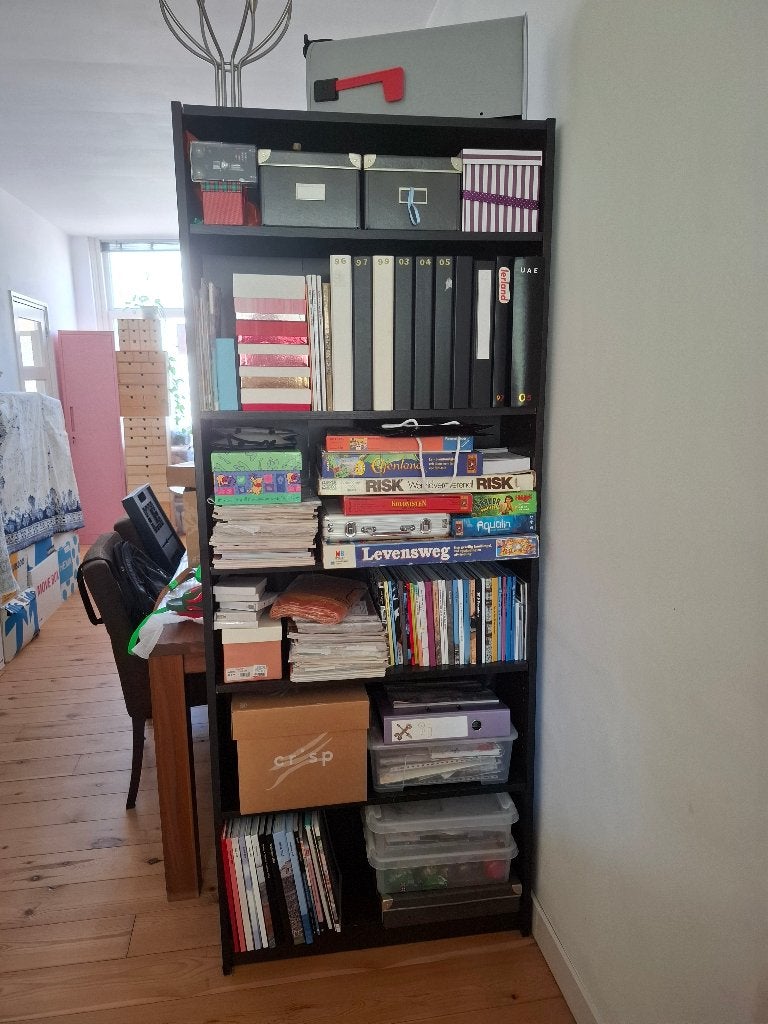 Boekenkast Ikea Billy zwart, Ophalen, Gebruikt, 200 cm of meer, 50 tot 100 cm