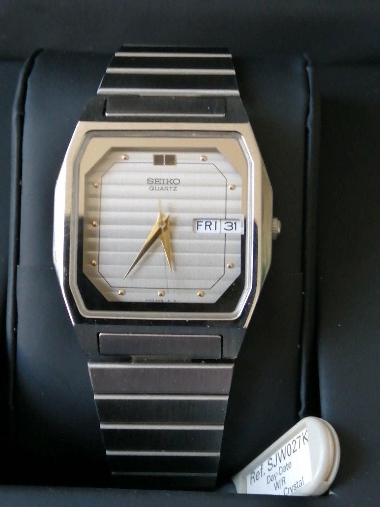 Vinage Seiko SJW027K (NOS) Vintage TV-Dial Set, Box & Tags, Sieraden, Tassen en Uiterlijk, Horloges | Heren, Staal, Staal, Polshorloge