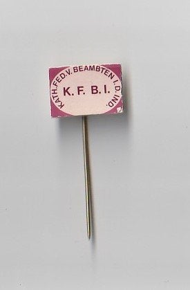 kunststof speld KFBI Kath.Federatie v.Beambten i.d.Industrie, Ophalen of Verzenden, Overige onderwerpen, Speldje of Pin