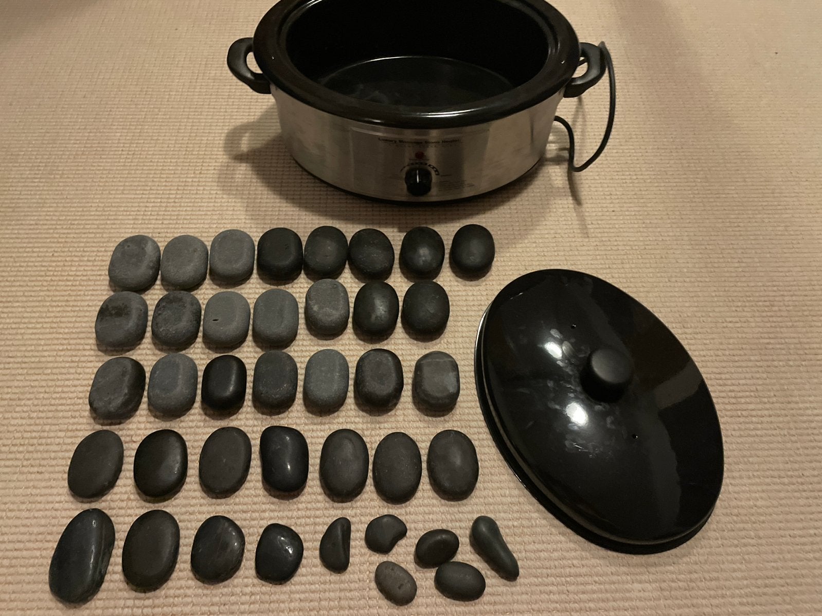 6 Quart Massage Stone heater met set massagestenen, Ophalen of Verzenden