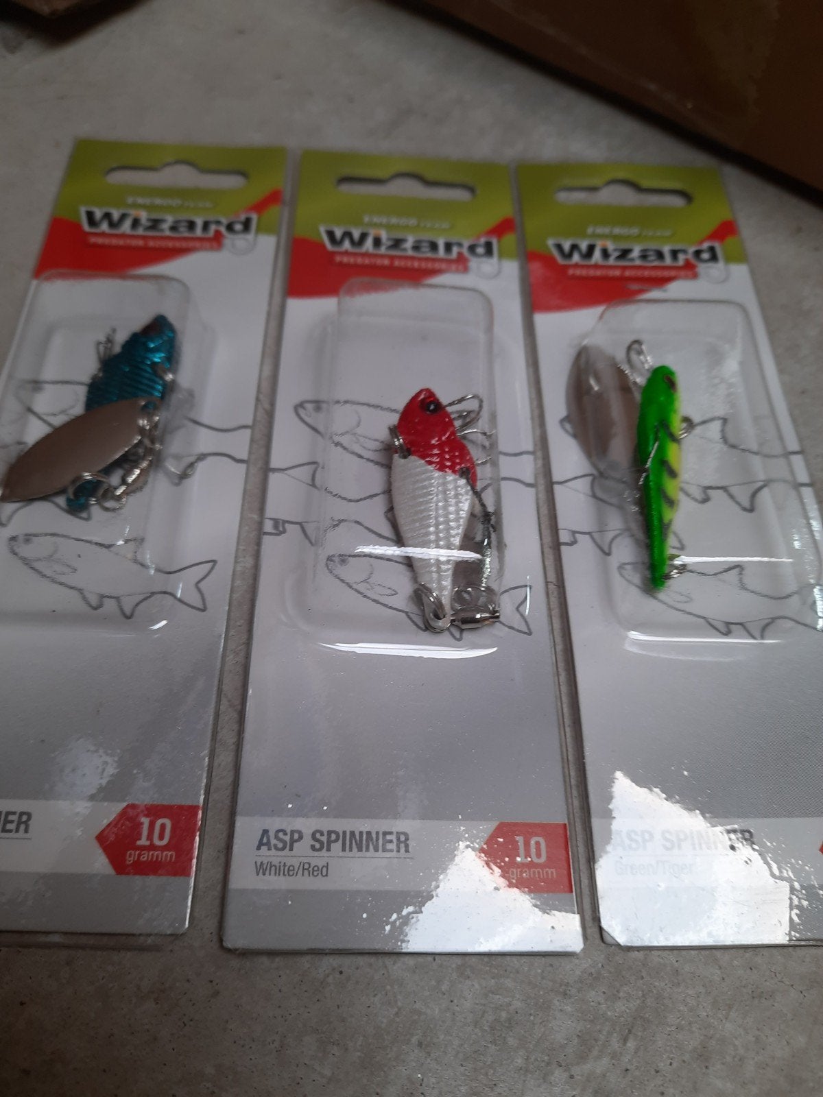 partij van 60 asp spinners diverse kleuren en gewichten, Noordwijkerhout, Wizzard, Overige typen, Nieuw