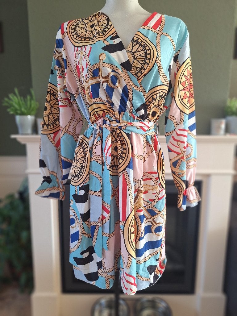 Made in Italy mooi kimono achtig jurk L, Made in Italy, Maat 42/44 (L), Zo goed als nieuw, Knielengte