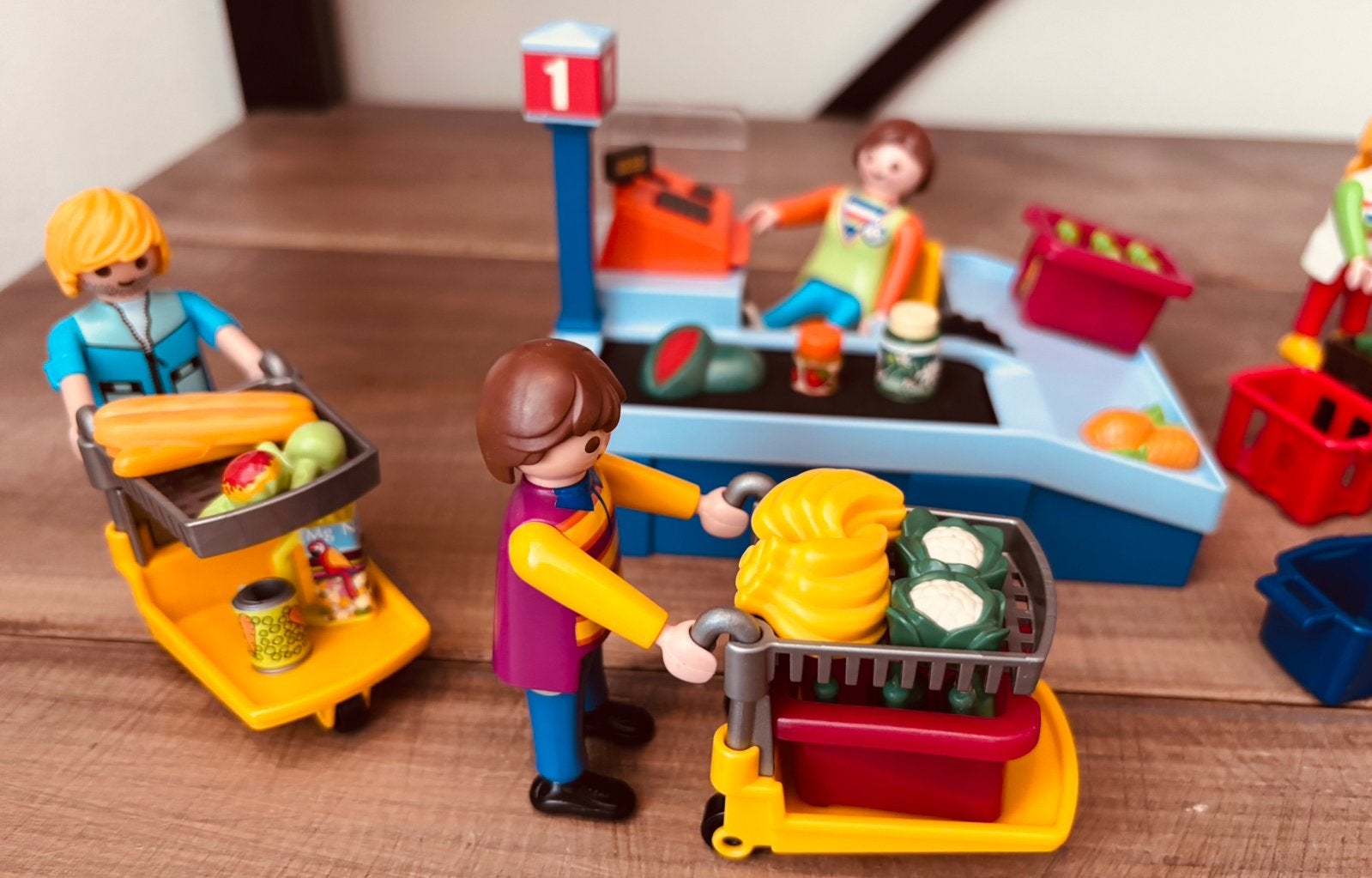 Playmobil 3201 Supermarkt Kassa met accessoires, Ophalen of Verzenden, Gebruikt, City life, Complete set