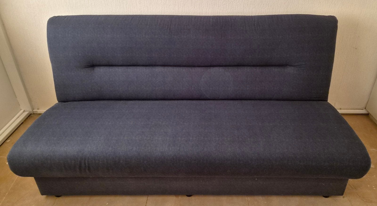 Donkergrijze slaapbank met opbergruimte, Ophalen, Gebruikt, Tweepersoons, 190 cm of minder