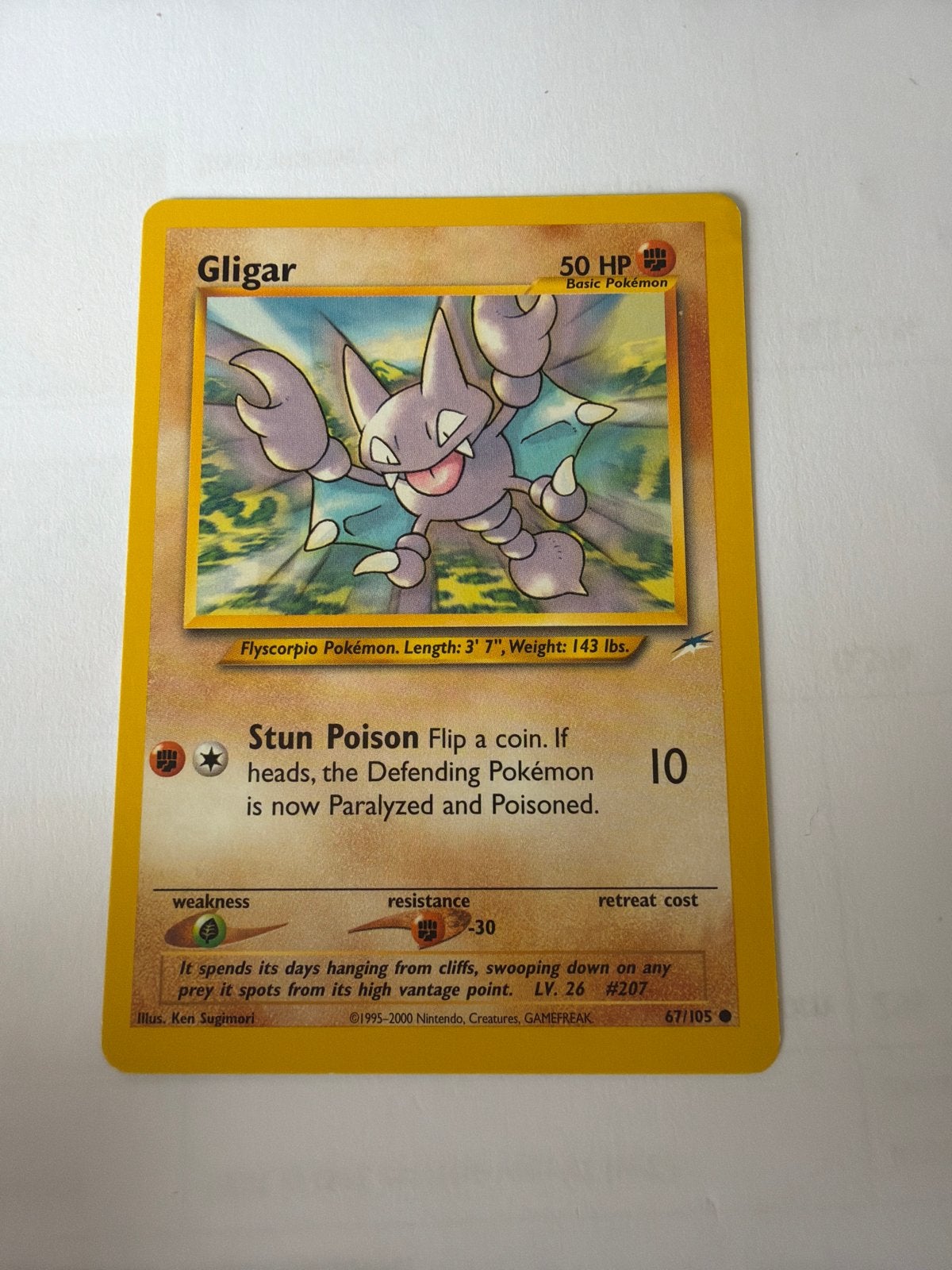 Gligar Pokémon Kaart - 50 HP - Basic Pokémon, Ophalen of Verzenden, Gebruikt, Losse kaart
