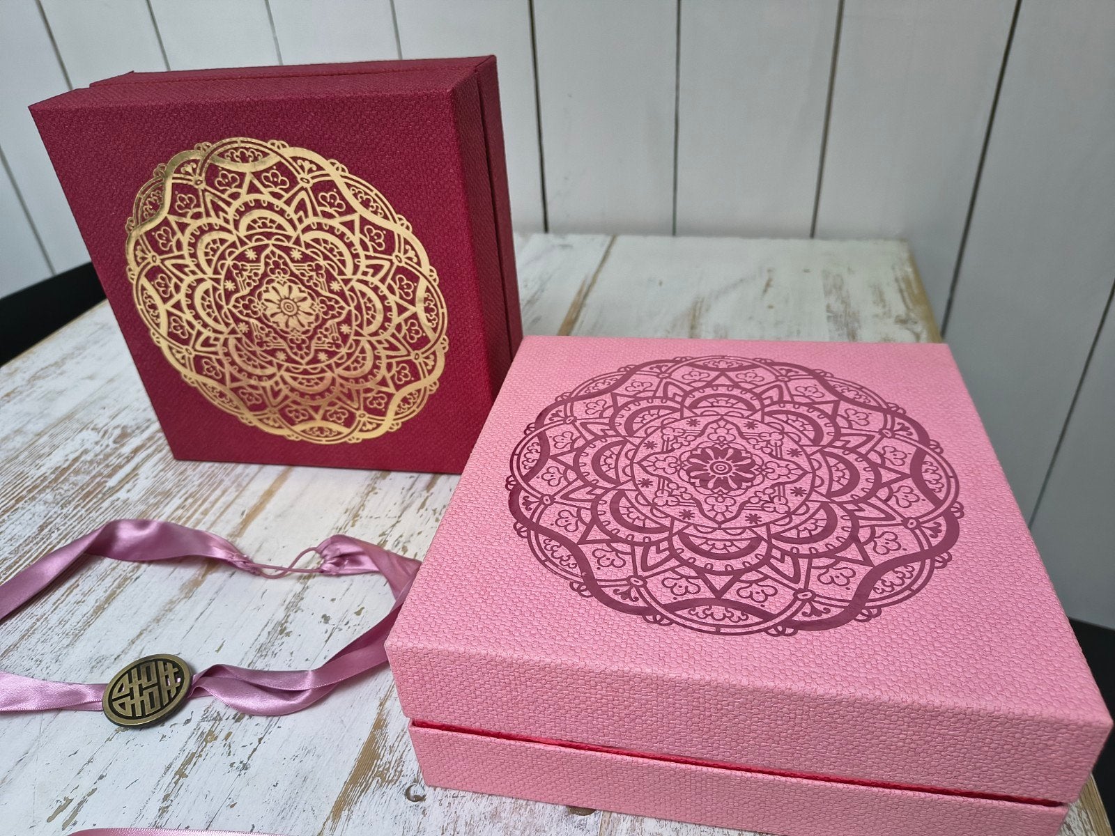 2x luxe cadeau /bewaar Doos Rituals : Roze+Bordeaux rood, Ophalen of Verzenden, Nieuw
