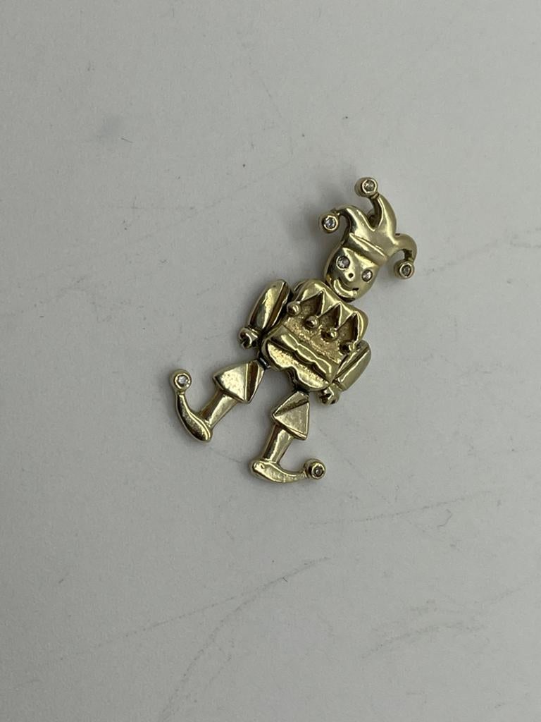D981 Prachtige zilveren harlekijn hanger goudkleur, Sieraden, Tassen en Uiterlijk, Overige voorstellingen, Ophalen of Verzenden