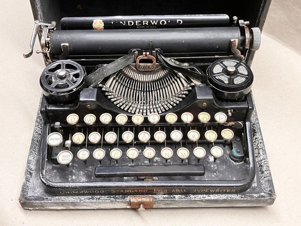 Underwood 3-bank typemachine Franse AZERTY ca. 1923, Diversen, Typemachines, Verzenden, Gebruikt