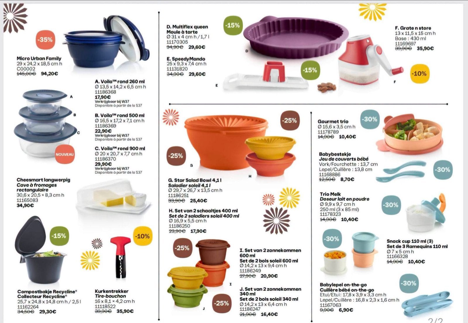 Tupperware acties: Op = Op!, BPA-vrij, Overige kleuren, Overige typen, Nieuw