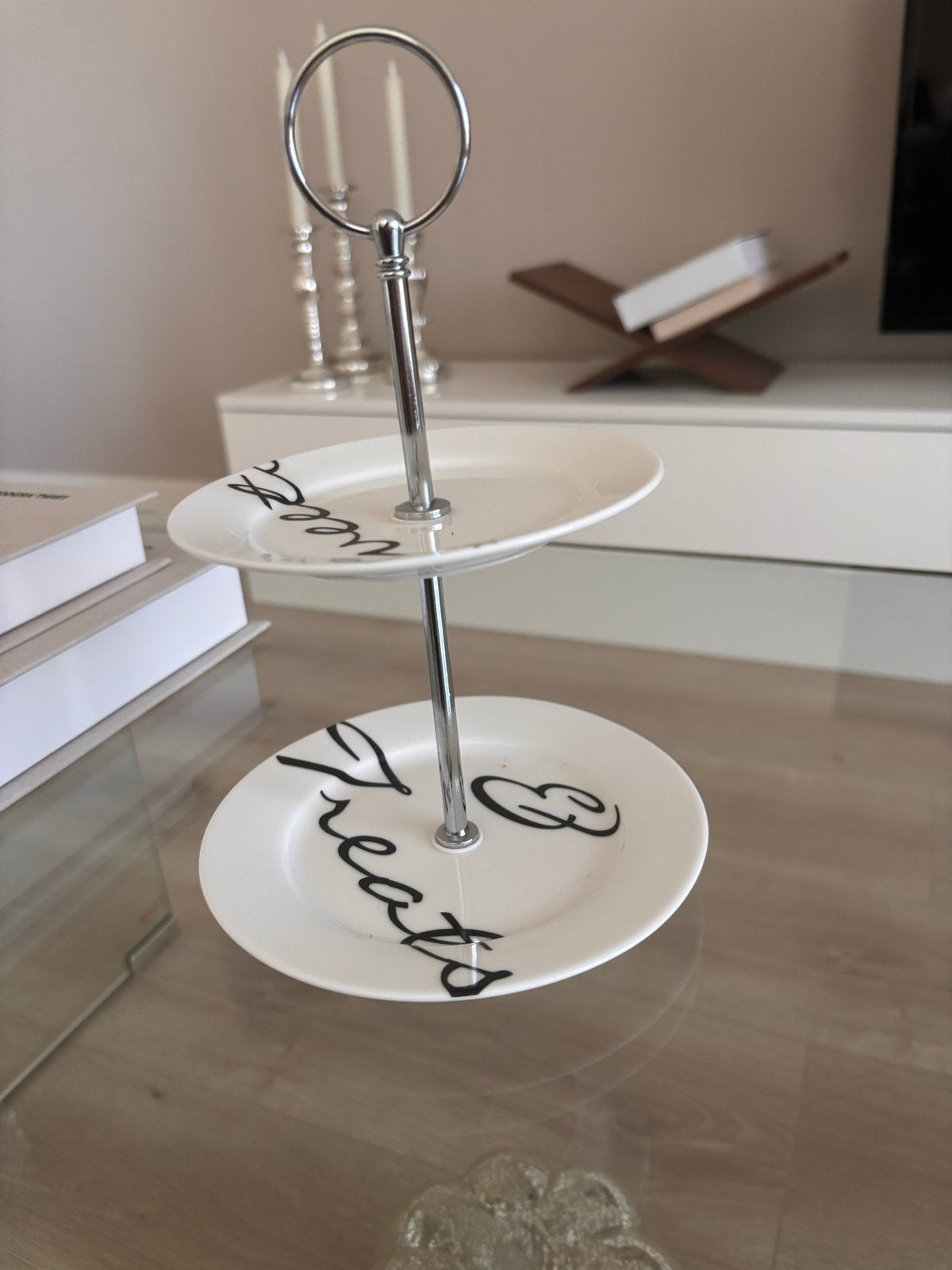 Rivièra Maison etagère 'Sweets & Treats', Rond, Ophalen of Verzenden, Zo goed als nieuw, Dienblad