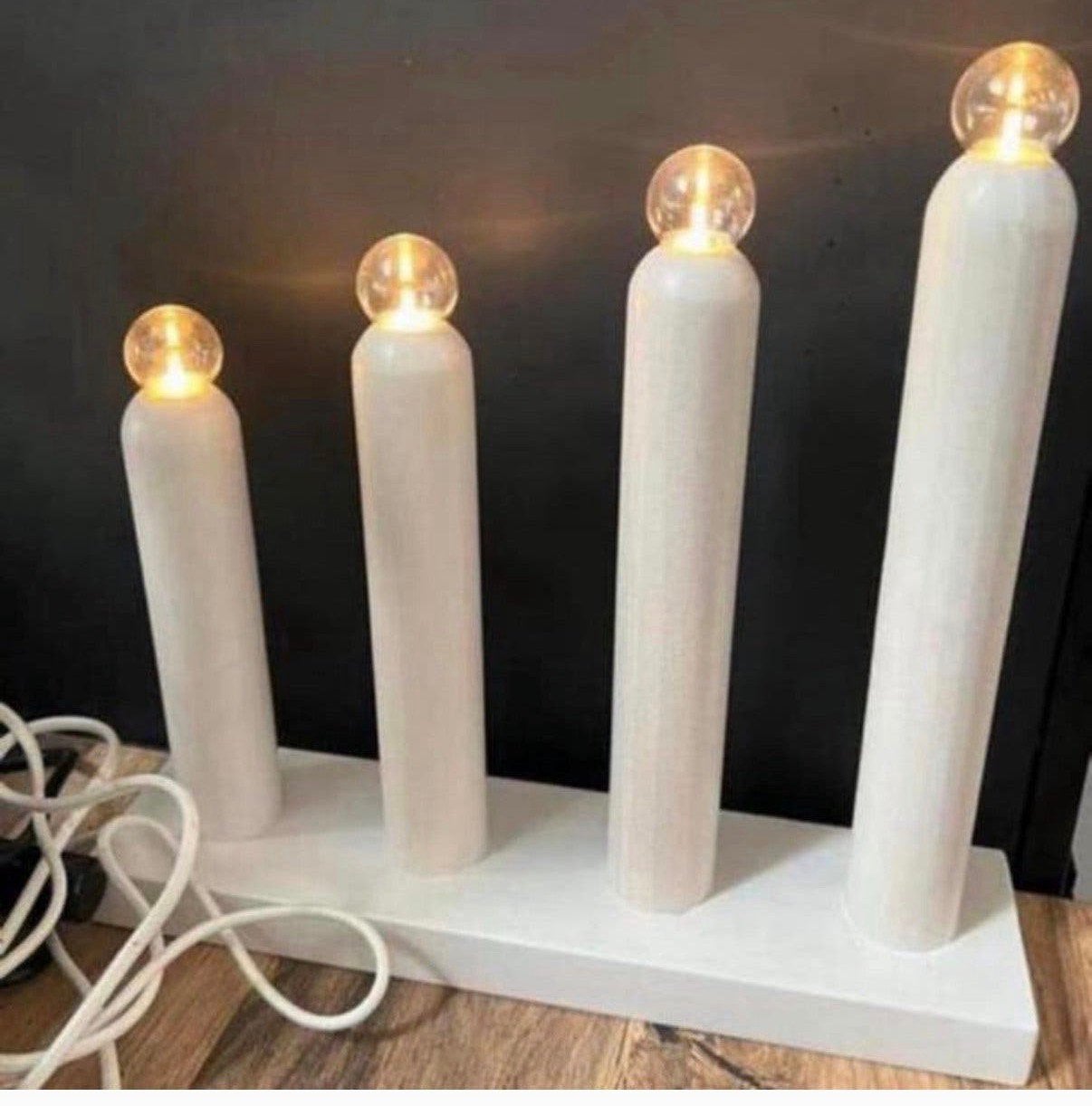 Vintage Ikea Strala kandelaar boog van lichtjes wit hout, Ophalen of Verzenden, Zo goed als nieuw
