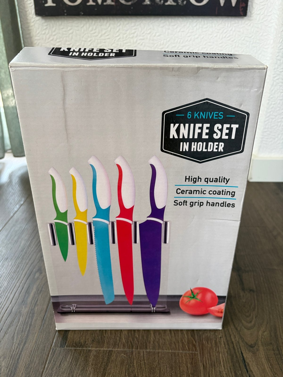 Messen set in houder - 6-delig - Keramische coating, Ophalen of Verzenden, Metaal, Meerkleurig, Overige merken