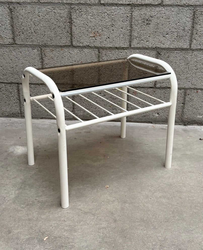 Vintage buisframe bijzettafeltje, Ophalen, Zo goed als nieuw, Hout